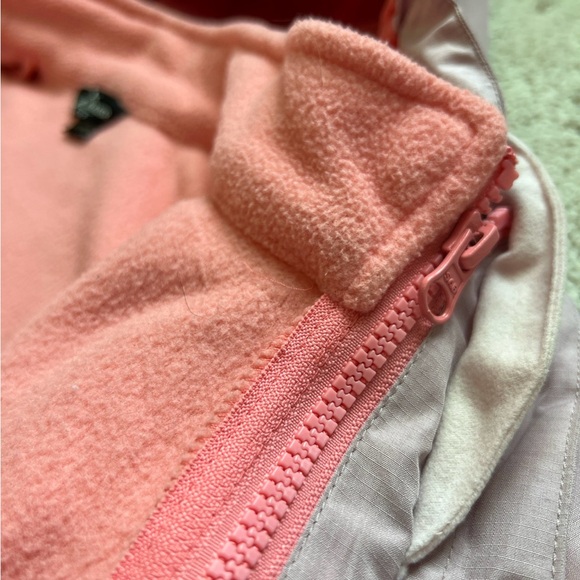 Eddie Bauer Kids Hooded Jacket Pink Colorblock Size L 14 16 Fleece Lined - Picture 5 of 9
